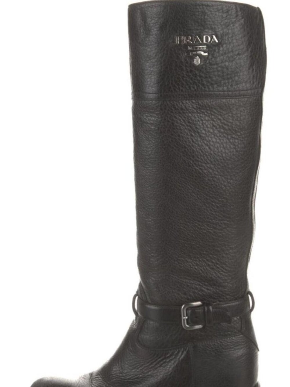 Vintage Prada Women's Black Riding Boots - size 8